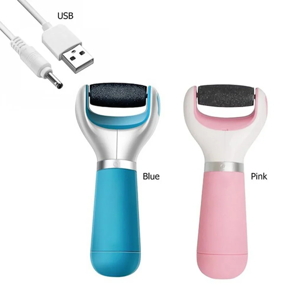 طقم باديكير كهربائي قابل لإعادة الشحن عبر USB - مزيل مسامير القدم للبشرة الصلبة والجلد الميت - مبرد قدم مزدوج الاستخدام أظافر قصيرة