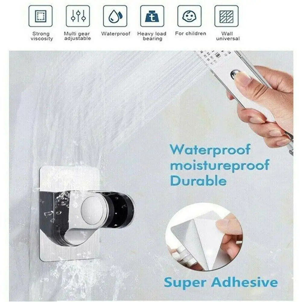 

Shower Head Holder Adjustable Self-Adhesive Showerhead Bracket For Most Standard Shower Arm Home Bathroom Shower Accessorie D2E1
