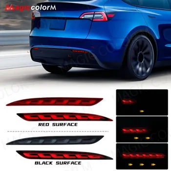 테슬라 모델 Y 모델 3 2017 2018 2019 2020 2021 2022 LED 자동 후면 범퍼 반사판 브레이크 램프, 동적 방향 지시등