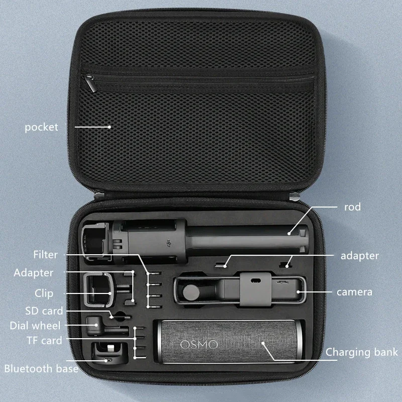 Portable Case Spare Parts Storage Box PU Waterproof Bag for DJI Osmo Pocket 1/pocket 2 Gimbal Camera Accessories