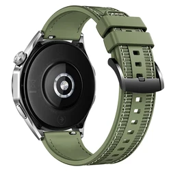 Versatile 22mm Soft Silicone Nylon Watch Strap - Elegant Bracelet Replacement for 22MM (Green Black)