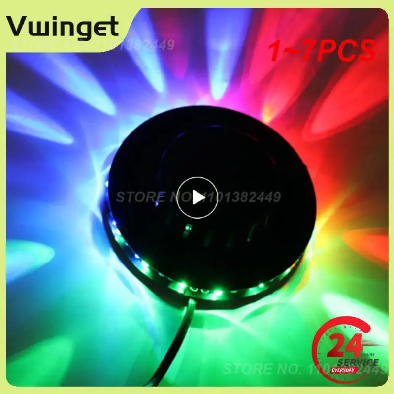 

Вращающаяся дискотека с активацией звуком, USB RGB Стробоскоп со сценическим эффектом, 1-7 шт.