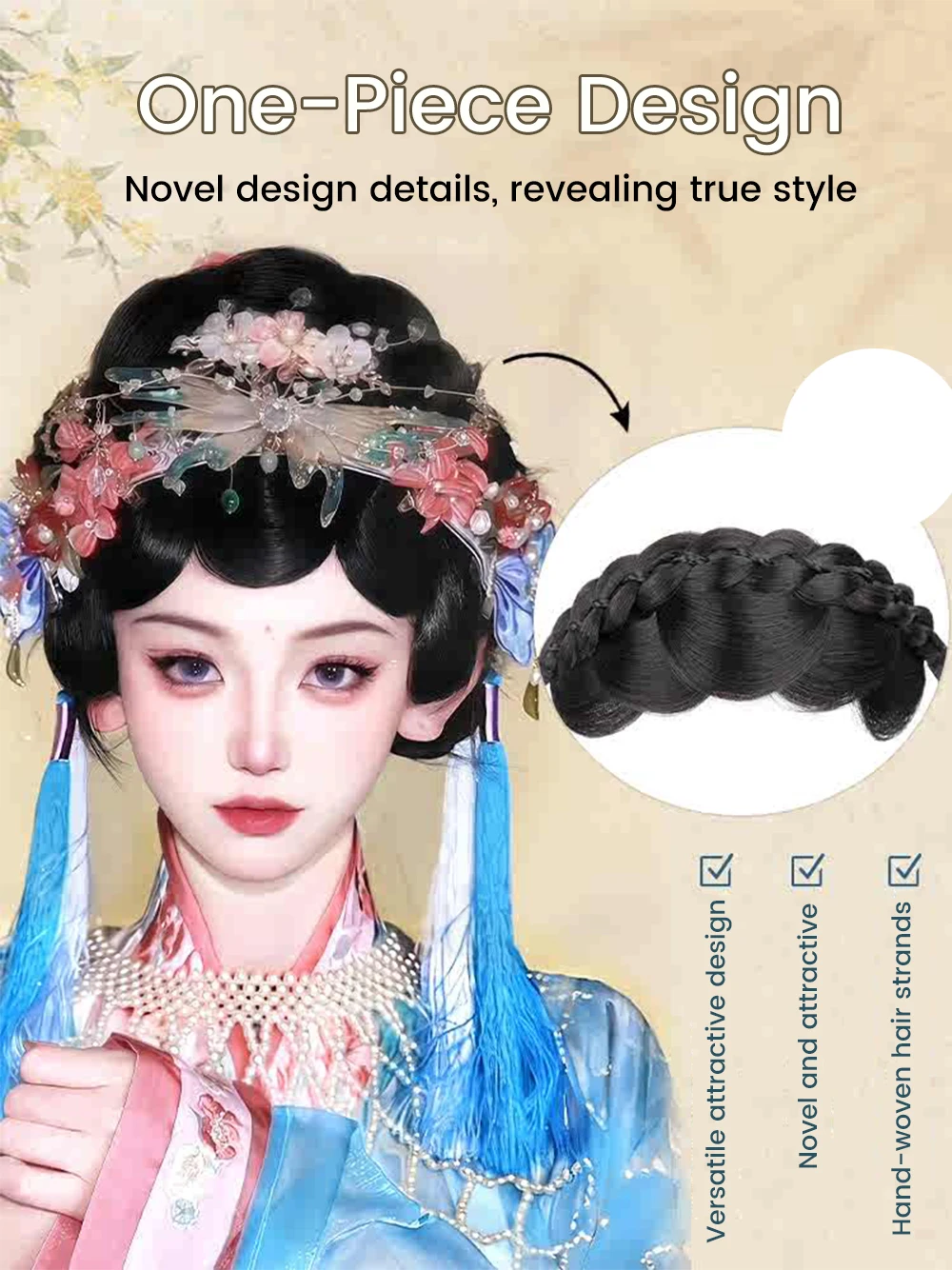 Synthetic Curly Wig for Women with Bangs and Vintage Style