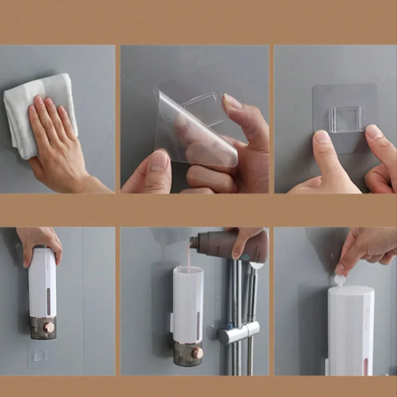 Soap Dispenser 450ml Wall Mounted Hand Sanitizer Pump Indoor Shower Shampoo Caddy Lotion Shower Gel