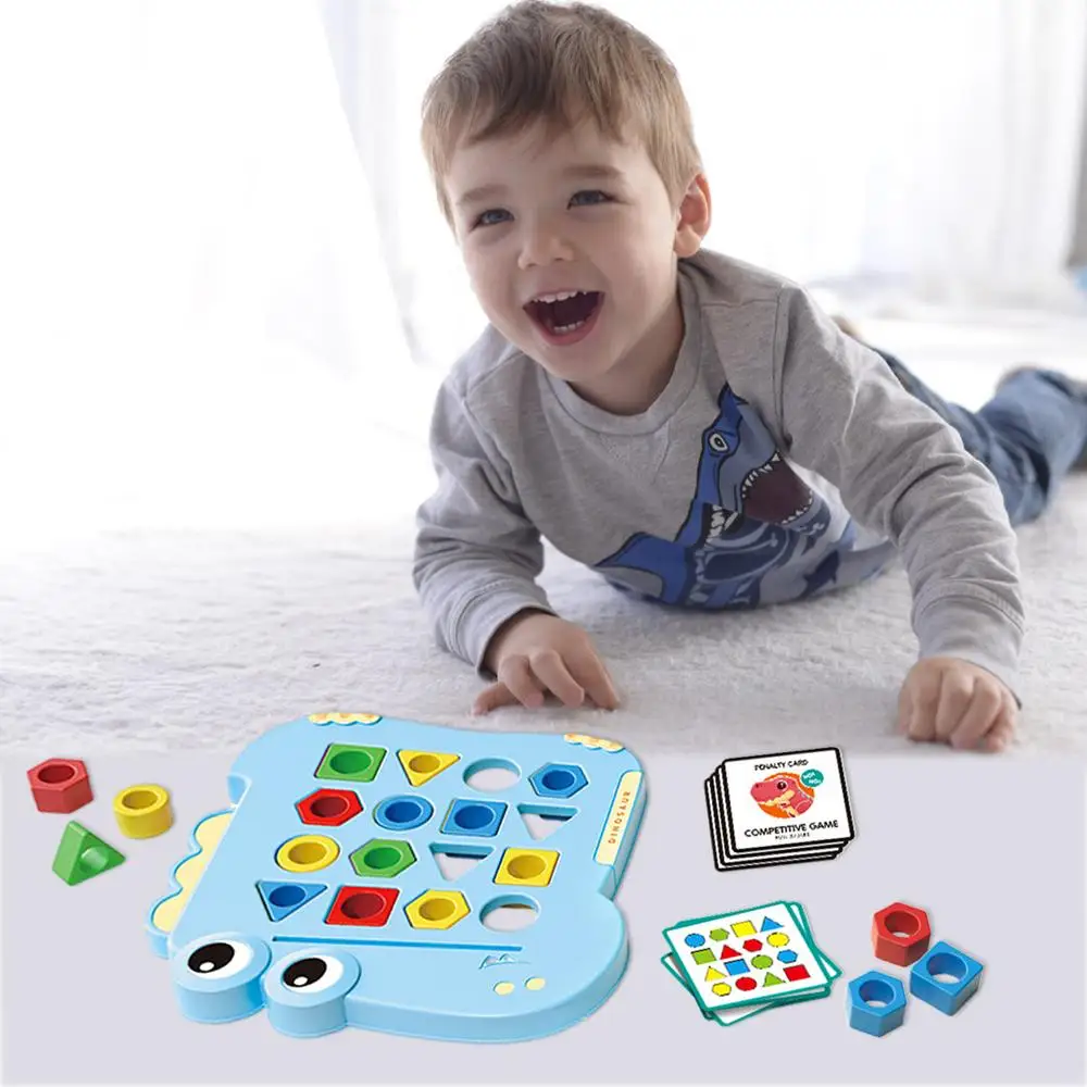 Shape Matching Game For Kids Dinosaur Puzzle Board Shape Sorter Educational Toys Board Games Geometric Shapes Shape Sorting Fine