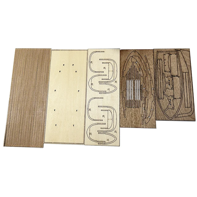 In Stock 1/24 Wooden Boat 138mm 208mm Canoe Life Raft DIY Handmade Kit Boat Type Toys 5