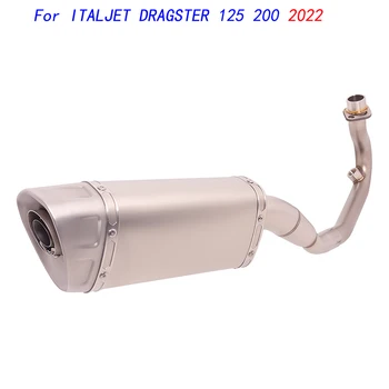 Escape Motorcycle Mid Connect Pipe And Muffler Stainless Steel Exhaust System For ITALJET DRAGSTER125 200 2022