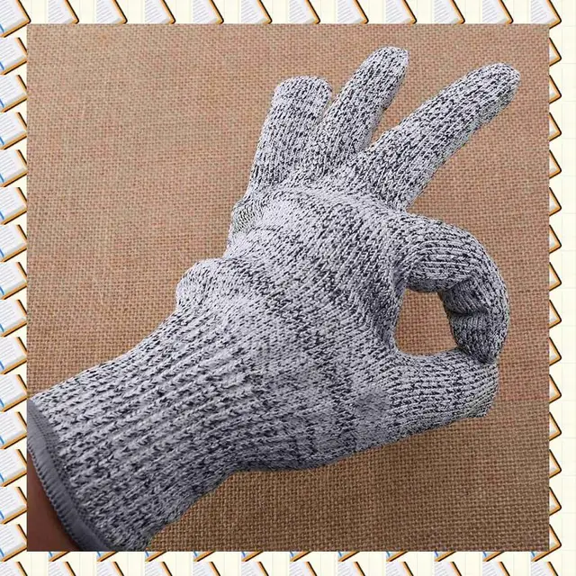 A14M 6 Pairs Cut Resistant Gloves Food Grade Level 5 Hand Protection,Kitchen Cut Gloves For Oyster Shucking(Medium) 1