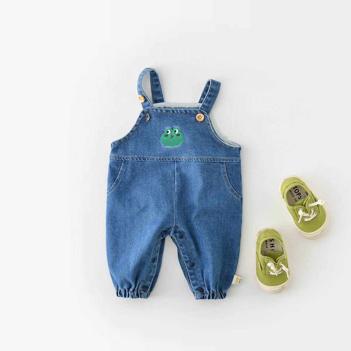 

2023 Spring Baby Overalls Girls Denim Jumpsuit Korean Kids Sleeveless Suspender Pant Toddler Boys Cotton Washed Denim Overalls