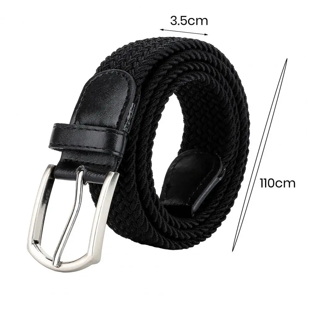 110cm Canvas Belts for Men Fashion Metal Pin Buckle Braided Belt Military Strap Male Elastic Belt for Pants Jeans canvas belts