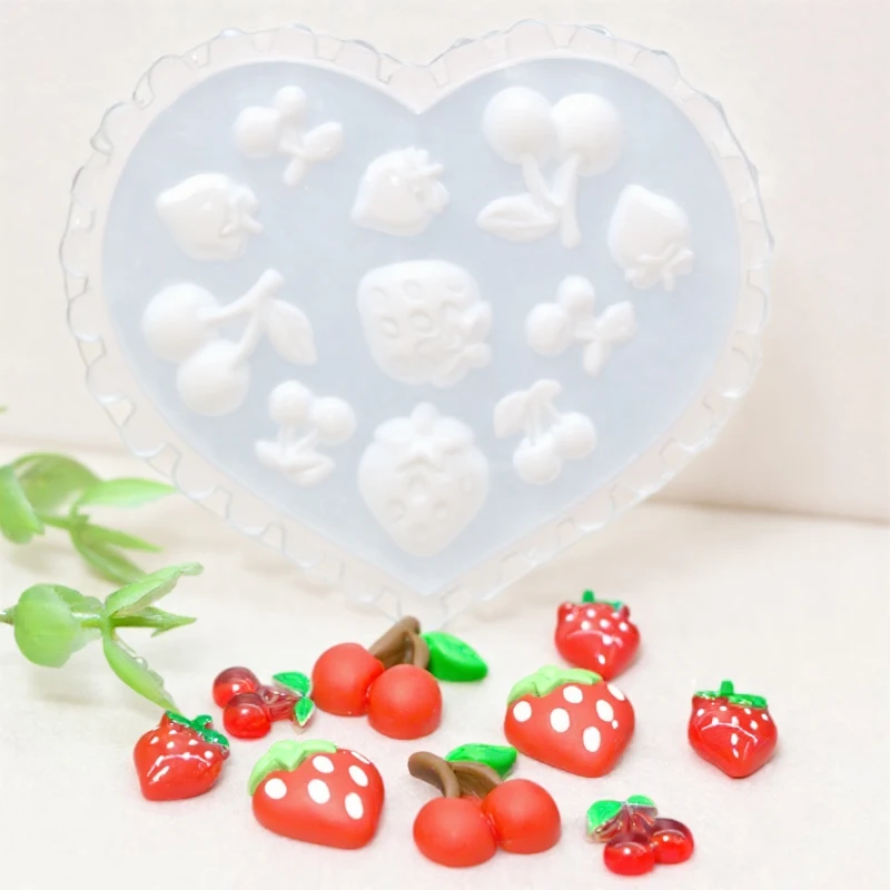 1pcs 바다 테마 바다 쉘 금붕어 불가사리 체리 딸기 3D 아크릴 네일 금형 네일 장식 DIY 실리콘 매니큐어 금형