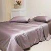 Premium Purple Soft Silky Bedding Set Twin Double Queen 4Pcs Reversible Duvet Cover Set Bed Sheet/Flat Sheet Pillowcases 4Pcs 1
