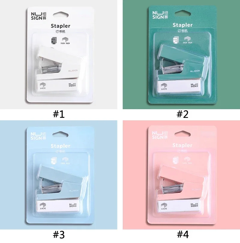Mini Stapler Set Office Supplies Mini Stapler Set Portable Color Paper Binding Machine Use 24/6 26/6 Staples Fashion Stationery