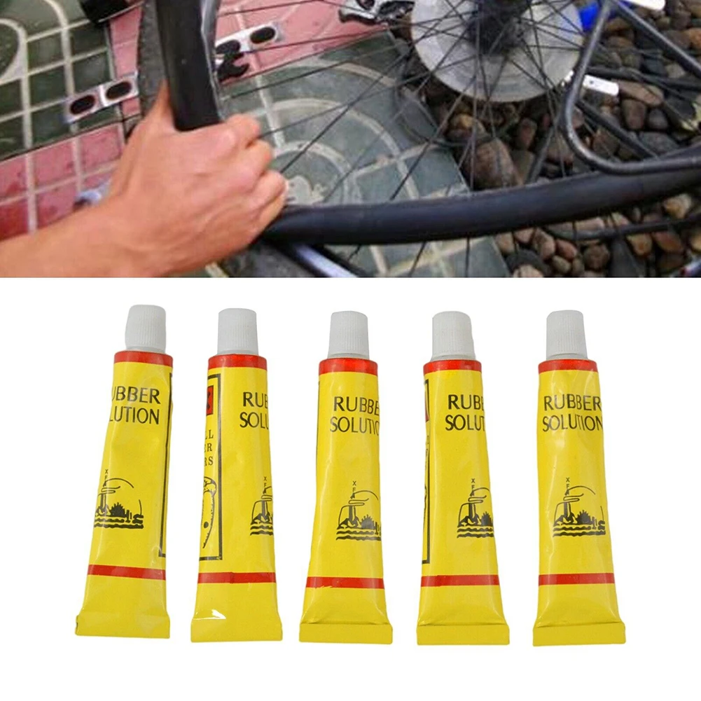 

5pcs Bicycle Motorcycle Tire Tube Patching Glue Cement Adhesive Puncture Repair Car Tire Repair Glue