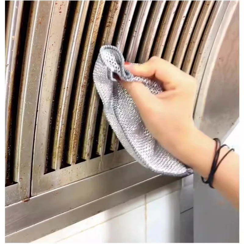 Magic Cleaning Cloth Thickened Double-sided Metal Steel Wire Rags Kitchen Dish Pot Washdishing Cloths Towel Clean Tools Towels