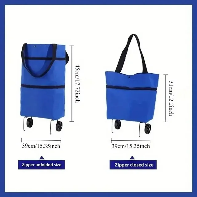Foldable Portable Shopping Cart with Wheels | Lightweight Backpack-Style Hand Cart for Home Use 3