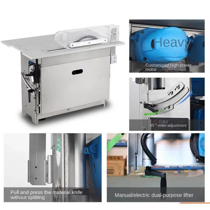 Precision high-power multi-function woodworking table saw integrated dust-free saw board cutting electric circular saw 220v