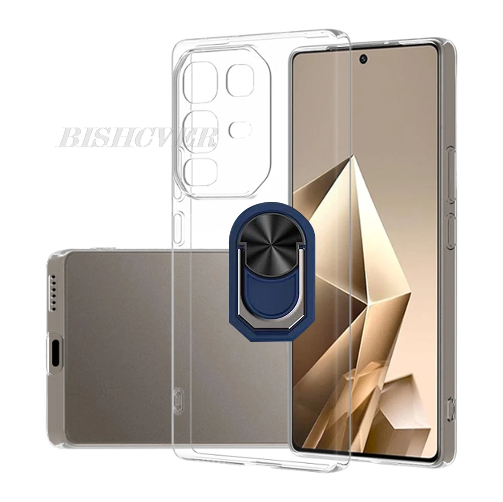 Enhanced Back Ring Holder Bracket Phone Case with TPU Soft Silicone Cover