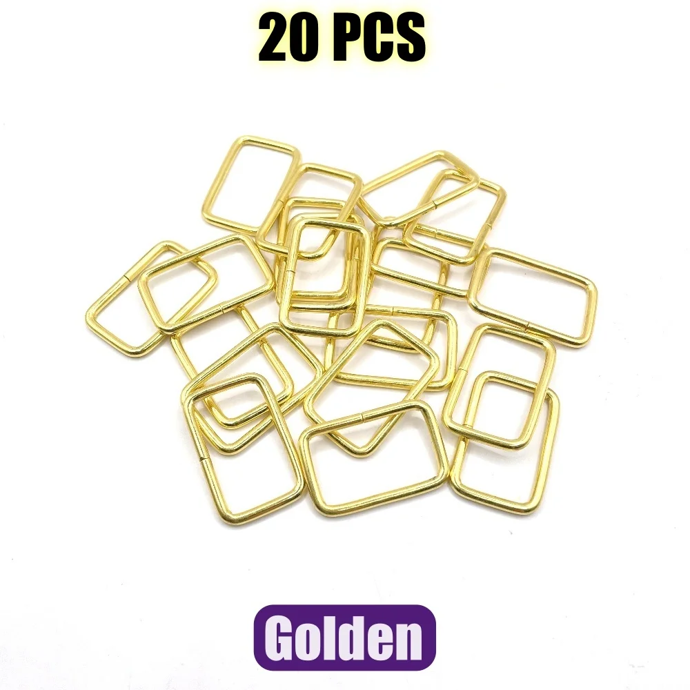 Metal Rectangle Ring Buckle Slide Loop - 20-Pack