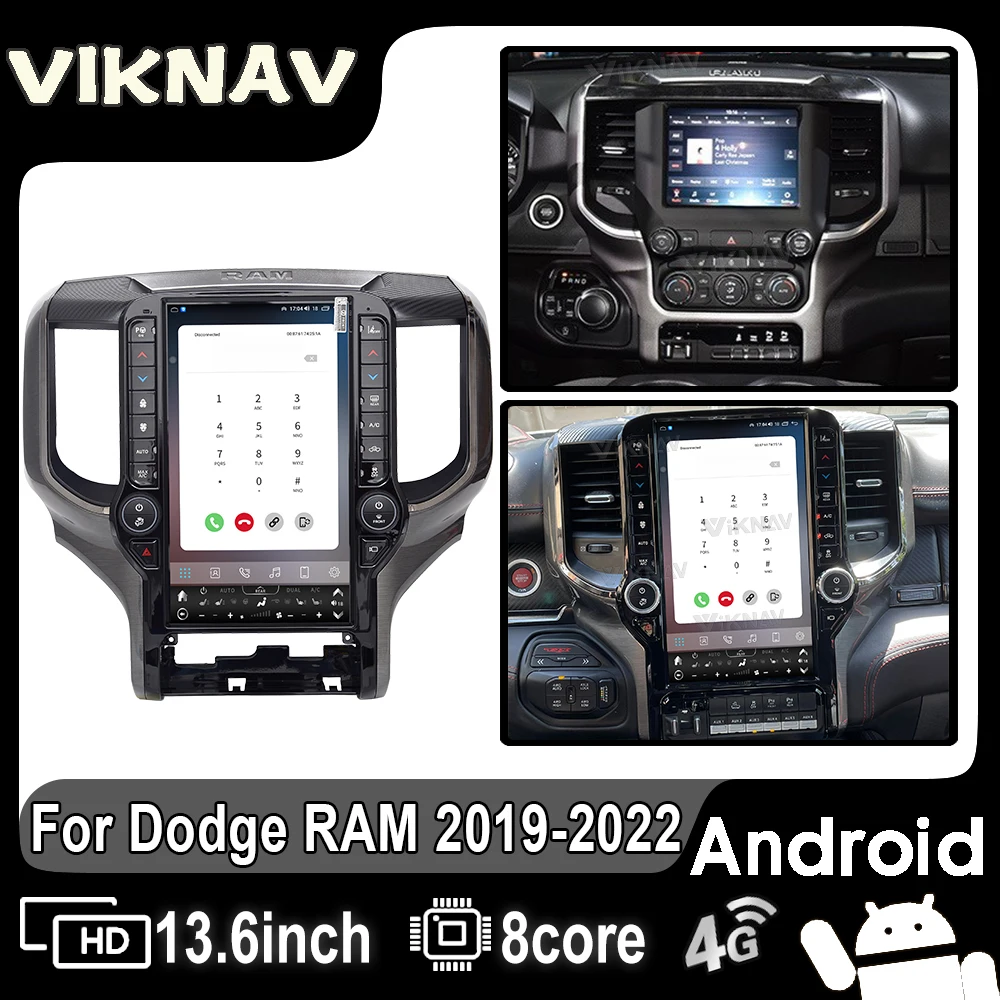 

Touch Screen Car Radio For Dodge Ram 2019-2022 Vertical Screen GPS Navigation LCD Display Screen Multimedia Video Player 128GB