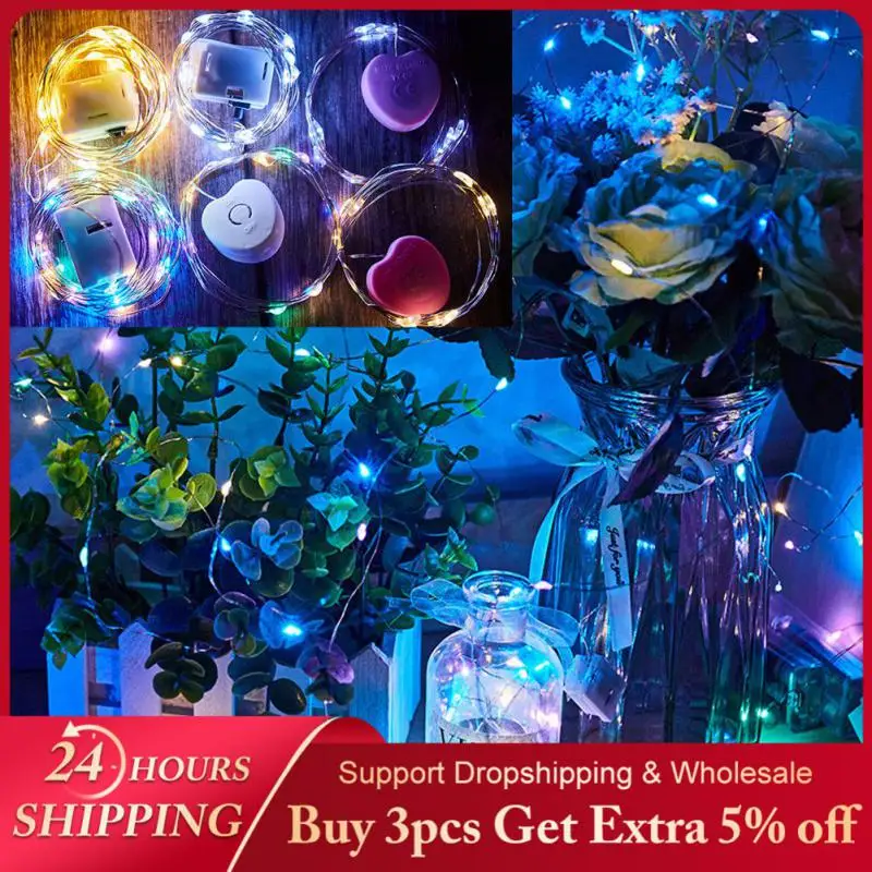 

LED Copper Wire String Lights Battery Powered Garland Fairy Lighting Strings Valentine's Day Christmas Wedding Party Decoration