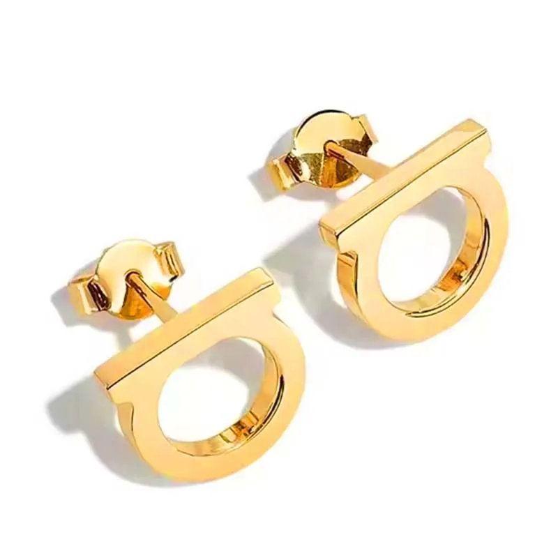 Edelstahl Einfaches Personalisiertes Design Luxuriöse Ohrringe für Damen D-Buchstabe Mode Pendler-Ohrschmuck Party-Geschenke – Detail 7