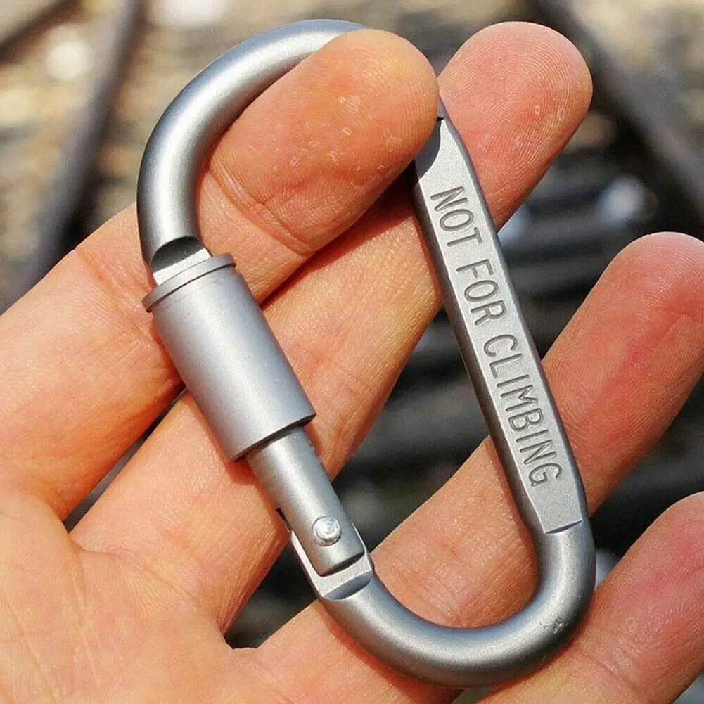D Shaped Aluminum Alloy Carabiner Hook Keychain Climbing Equipment 1 Pcs
