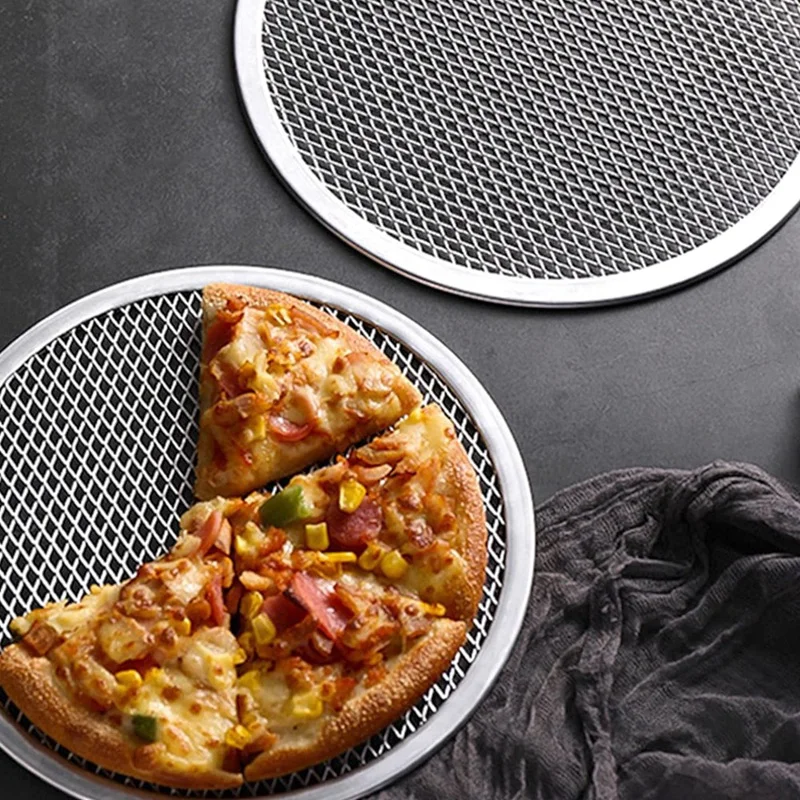 3Pcs Pizza Screen 12 Inch Restaurant-Grade Pizza Rack With Seamless Edge Round Baking Pan Baking Tool