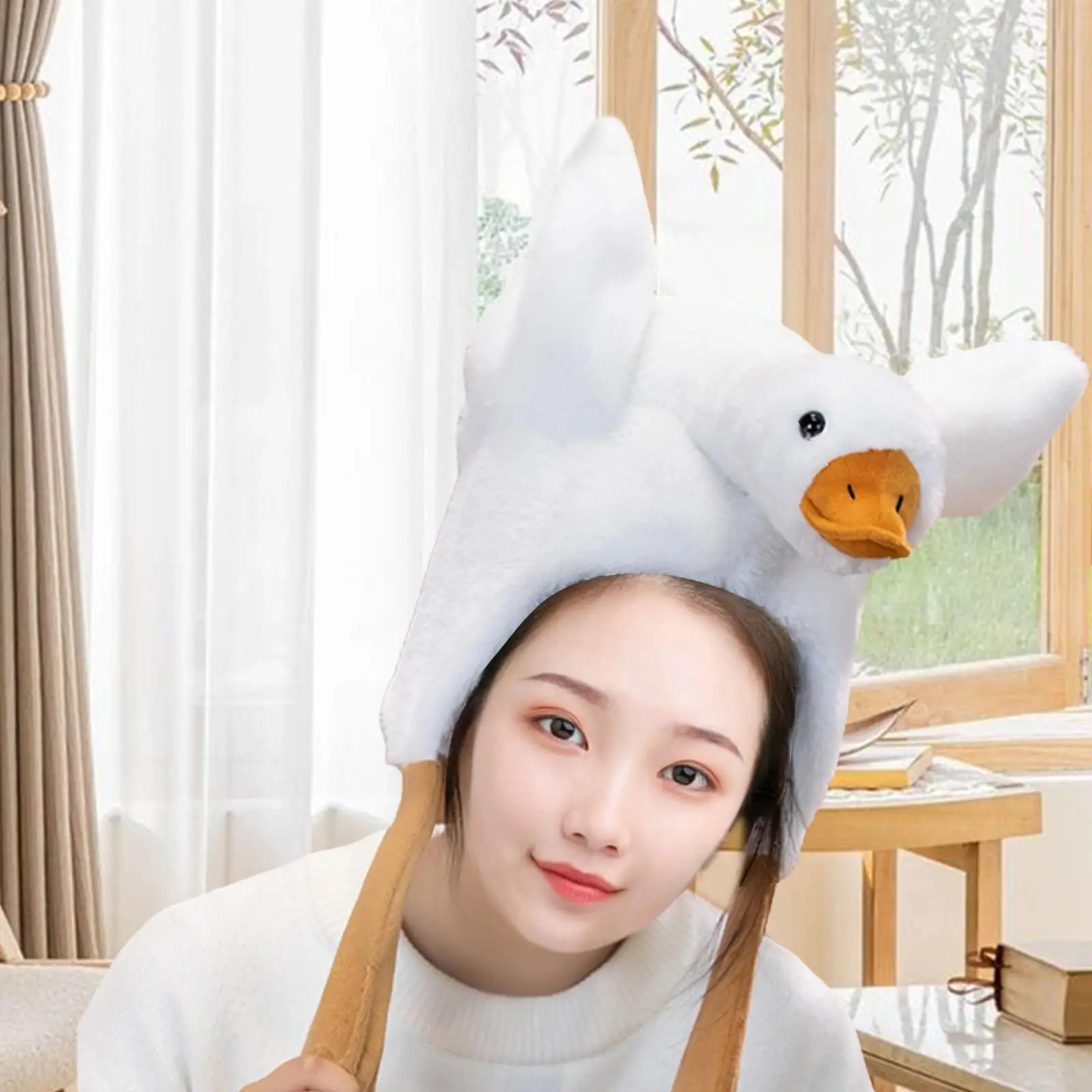 Comfortable Plush Hat Goose Shape Costume Accessories for Role Play Carnival
