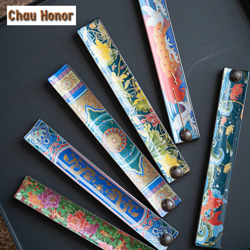 Antique Enamel Cloisonne Line Insert Incense Holder Handmade Incense Burners Scented Aromatic Candles Tea Services Collection