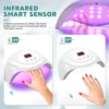 72W UV Nail Lamp Professional 24 LEDs Nail Dryer with 3 Timer Settings Quick-drying Manicure Lamp for Curing All Nails Gel 4