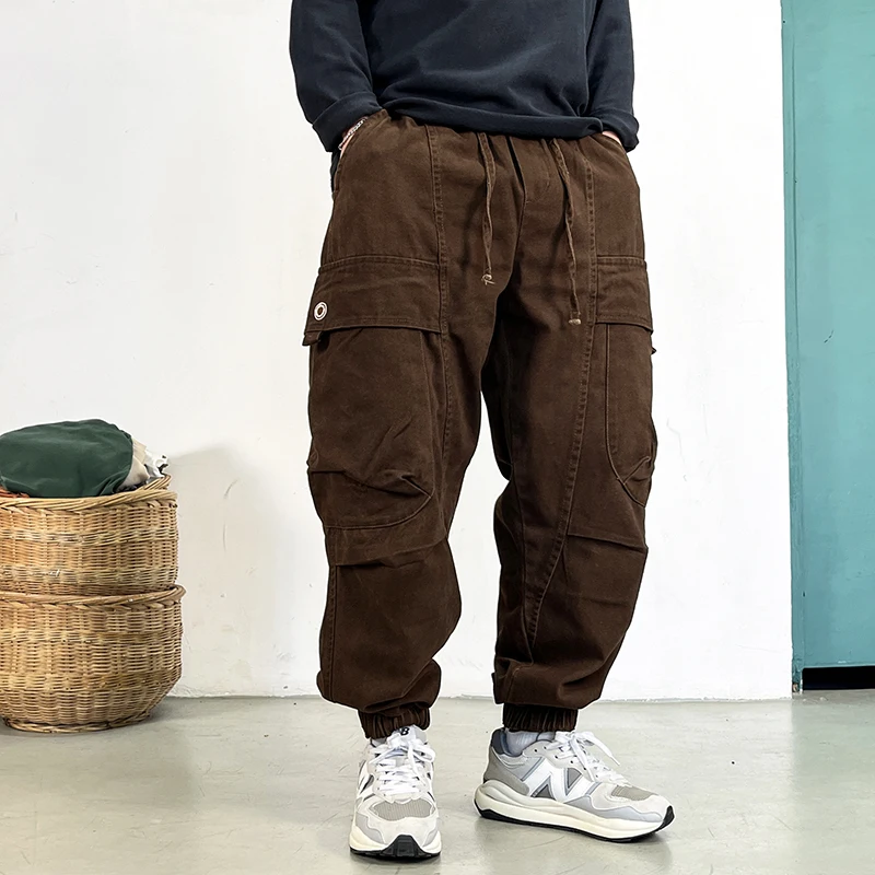 High Quality Plus Size Cargo Pants Men Vintage Big Pocket Wear