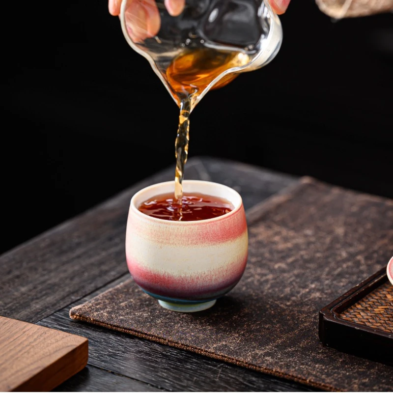Ceramic Tasting Tea Cup Large Kung Fu Tea Cup Kiln Change Master Retro Ink Wind Drinking Personal Cups