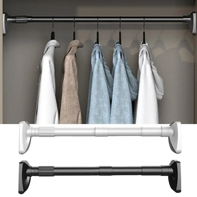 

Laundry Racks Hanger Retractable Hanger Rod No Drilling Space Saving Closet Bar Telescopic Clothes Wardrobe Rail Organizer