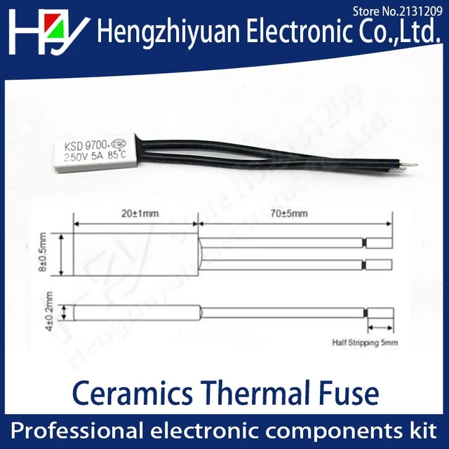 Hzy KSD9700 250V 5A 10a Kunststoff Sicherungen Bimetall Disc Temperatur  Schalter N/C Thermostat Wärmeschutz 45 ~ 140C Grad Celsius - AliExpress