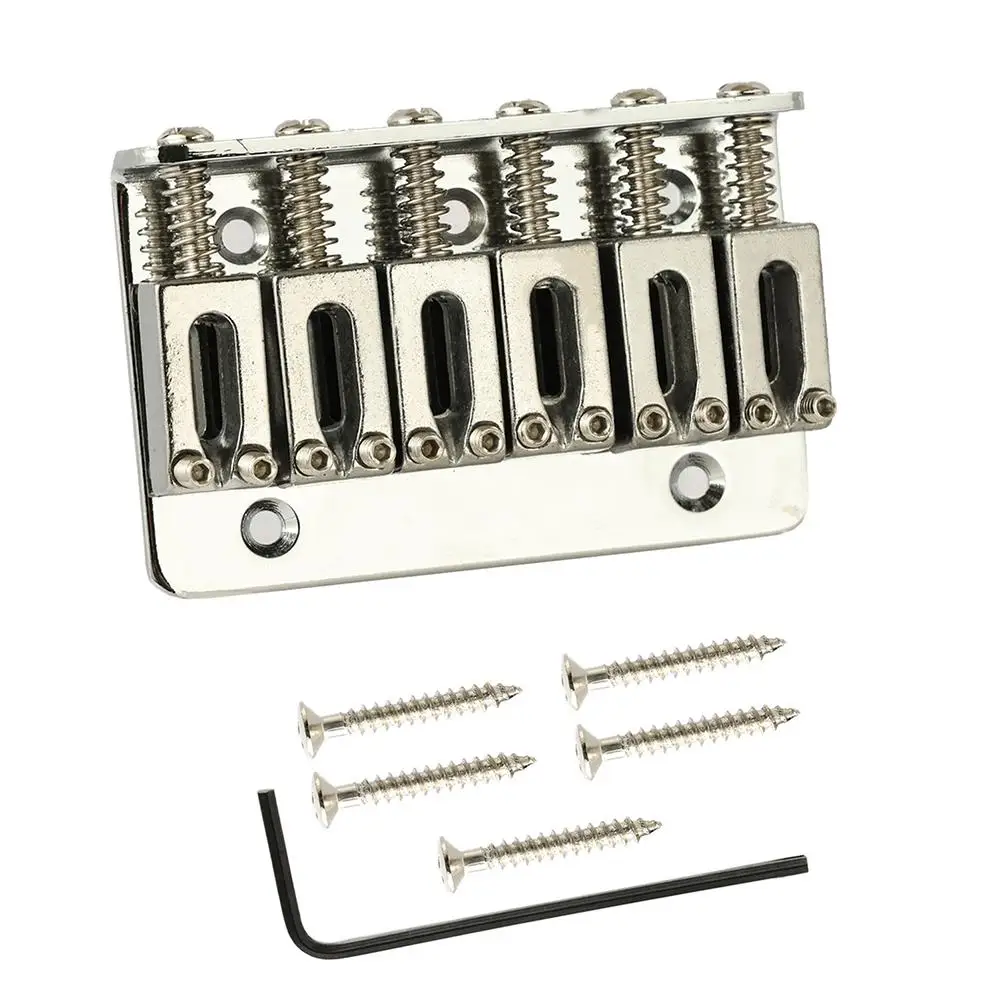 

6-string 65mm Hardtail Bridge Electric Guitar Fixed Saddle Bridge Tail Pipe Top Load Guitar Tailpiece