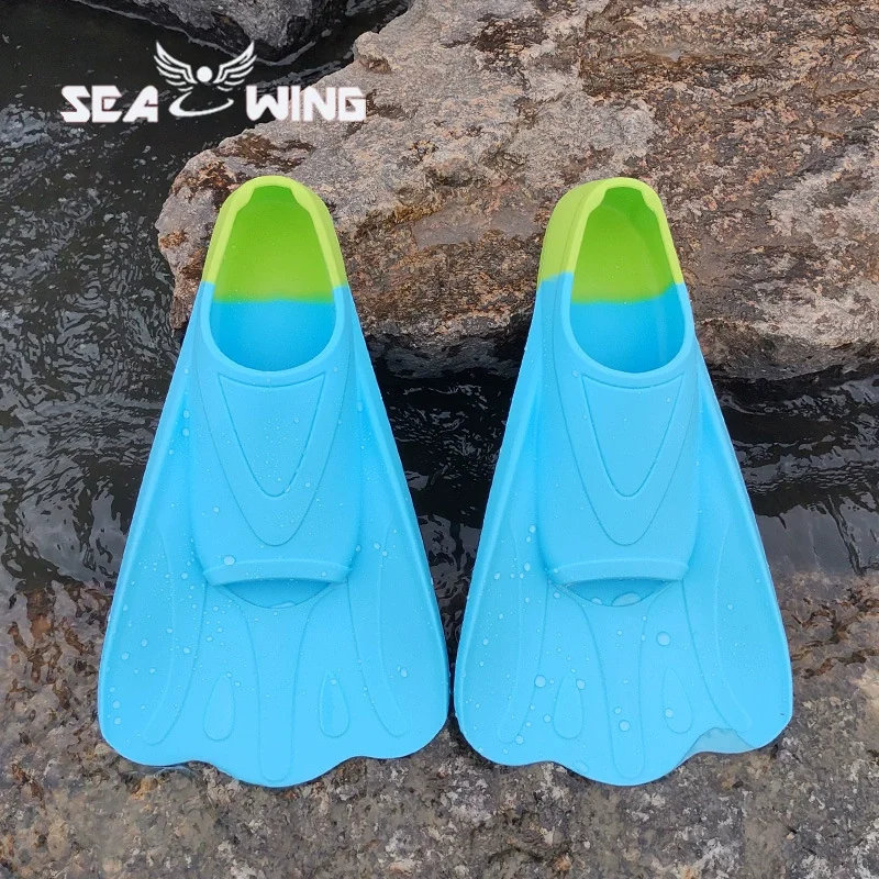 Adult Kids Snorkel Swimming Fins Flippers Equipment Set Wear-resistance Silicone Professional Scuba Diving Fins Short 2