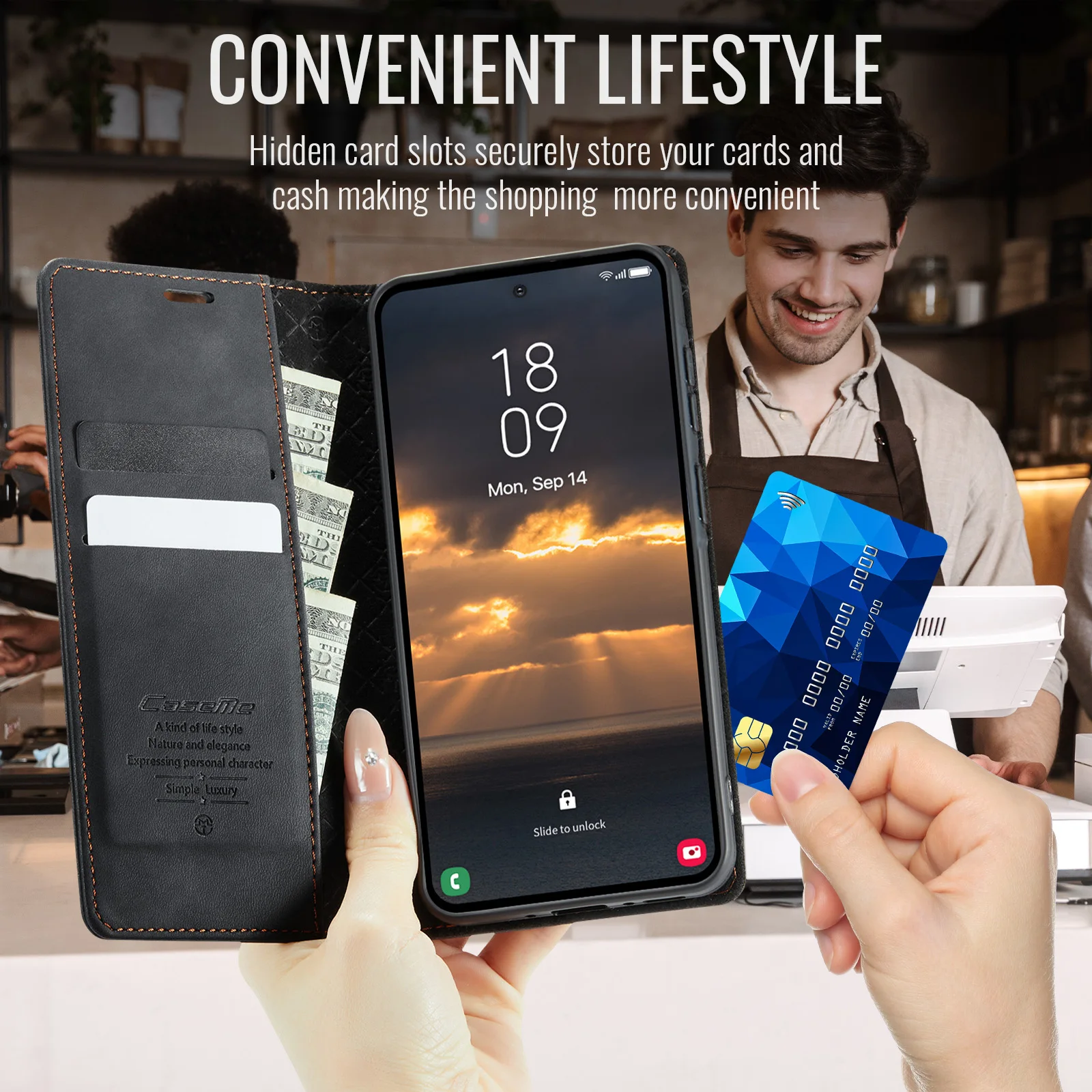Luxurious Flip Leather Wallet Phone Case