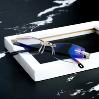 Frameless Anti-blue Light Reading Glasses Women Men Ladies Presbyopia Eyewear Diopter +1.0 +1.5 +2.0 +2.5 +3.5 +4.0 2