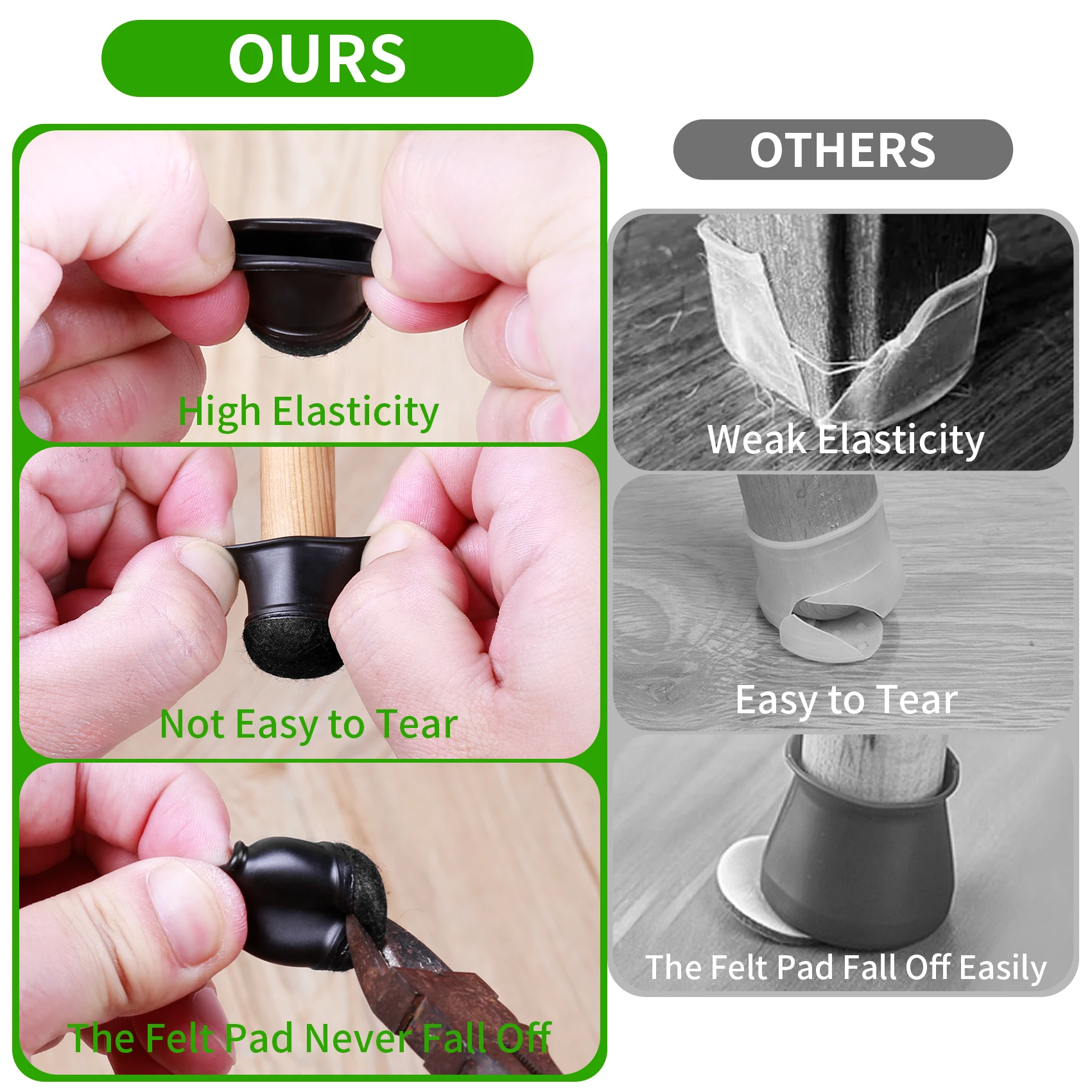 Black Chair Leg Protectors 3