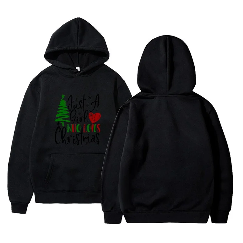 

Love Tree Merry Christmas Tumblr Basic Cotton Belang Hoodie Men Collar Sexy Gandung Blouse Lengan Panjang Style