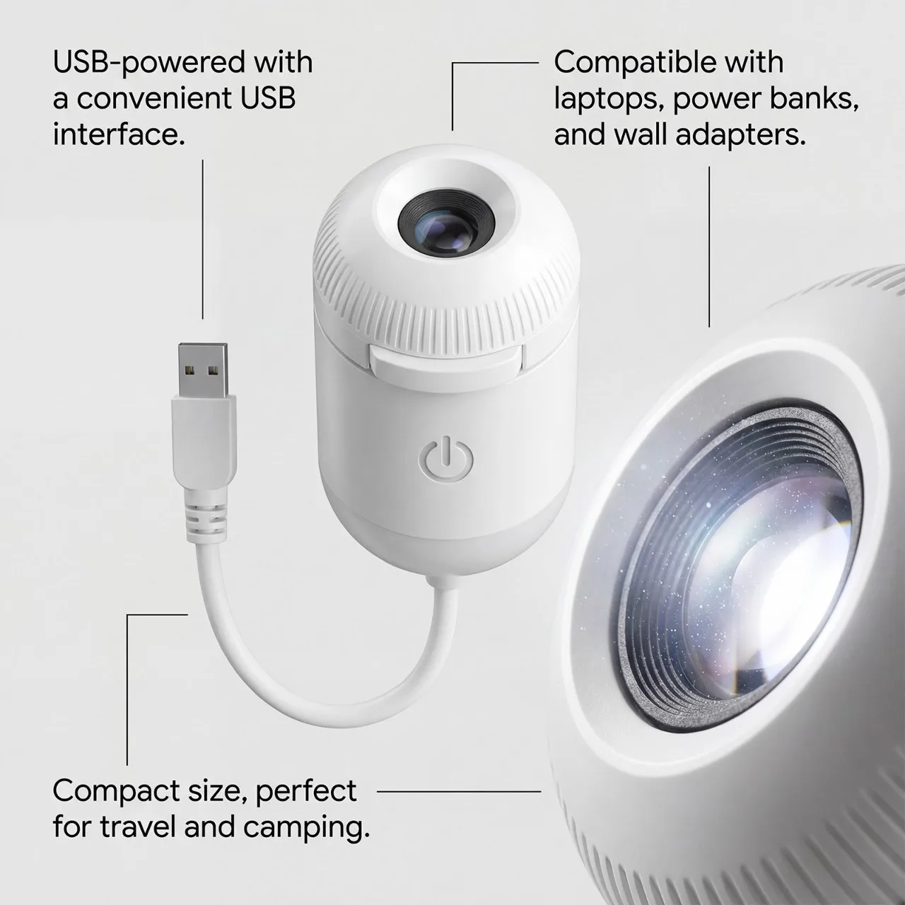 30개의 프로젝션 슬라이드 2-in-1 미니 USB 갤럭시 스타 프로젝터 야간 조명 ? 침실 수면 및 장 별이 빛나는 하늘 분위기 조명