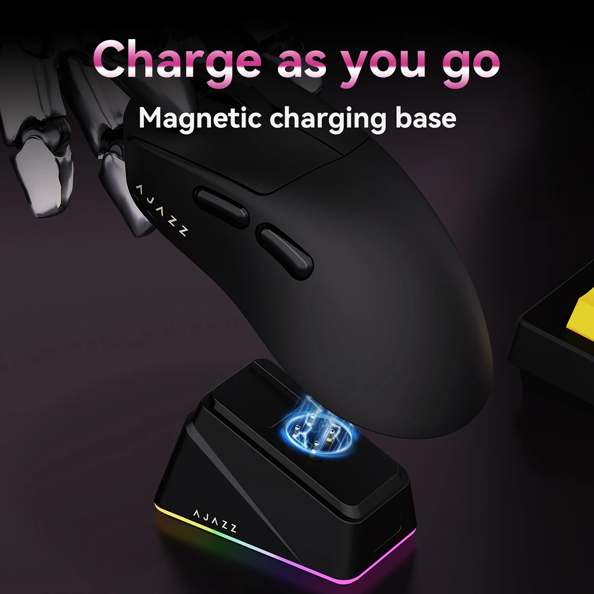 Souris Gaming Ajazz AJ390 – 16000 DPI, 7 Boutons, LED, Pour FPS Valorant Fortnite