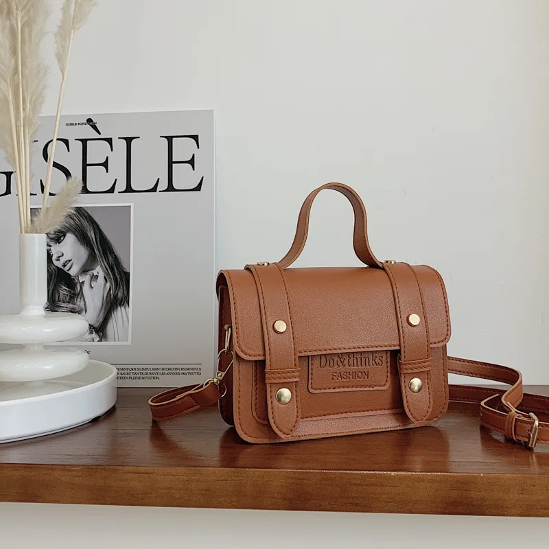 

Exquisite Leather Messenger Bag British Vintage Messenger Bag 2022 Women's New Handbag Fashion Classic Shoulder Bag