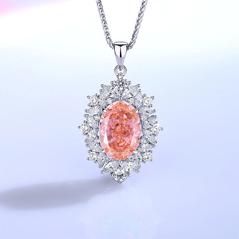 Light Luxury Full Diamond 925 Sterling Silver Necklace for Women High Carbon Diamond 8A Ice Flower Zircons 45cm Chain Party Gift