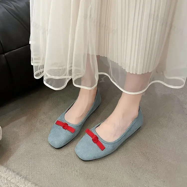 Fashion Bowknot Women Mary Jane Shoes 2024 New Designer Flats Retro Style Ladies Comfort Slip-on Soft Sole Ballerina Shoes 4