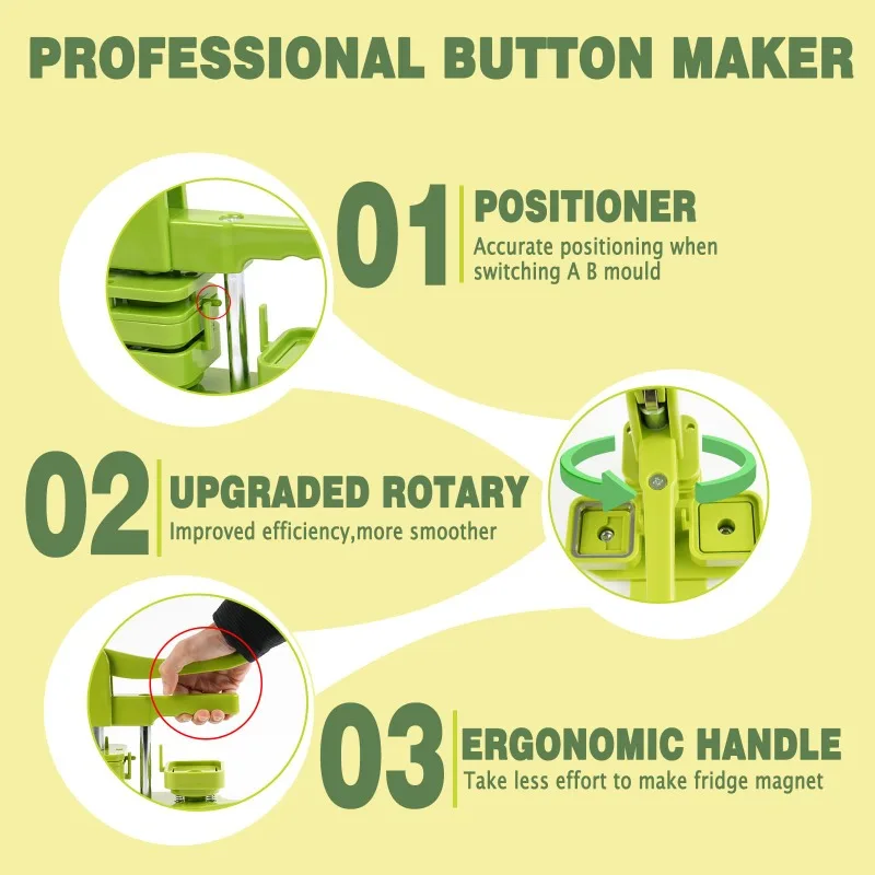 Badge Maker Square Refrigerator Badge Machine 50x50mm Is Suitable for Making Fridge Magnets/Badge Pins As A Gift for Children