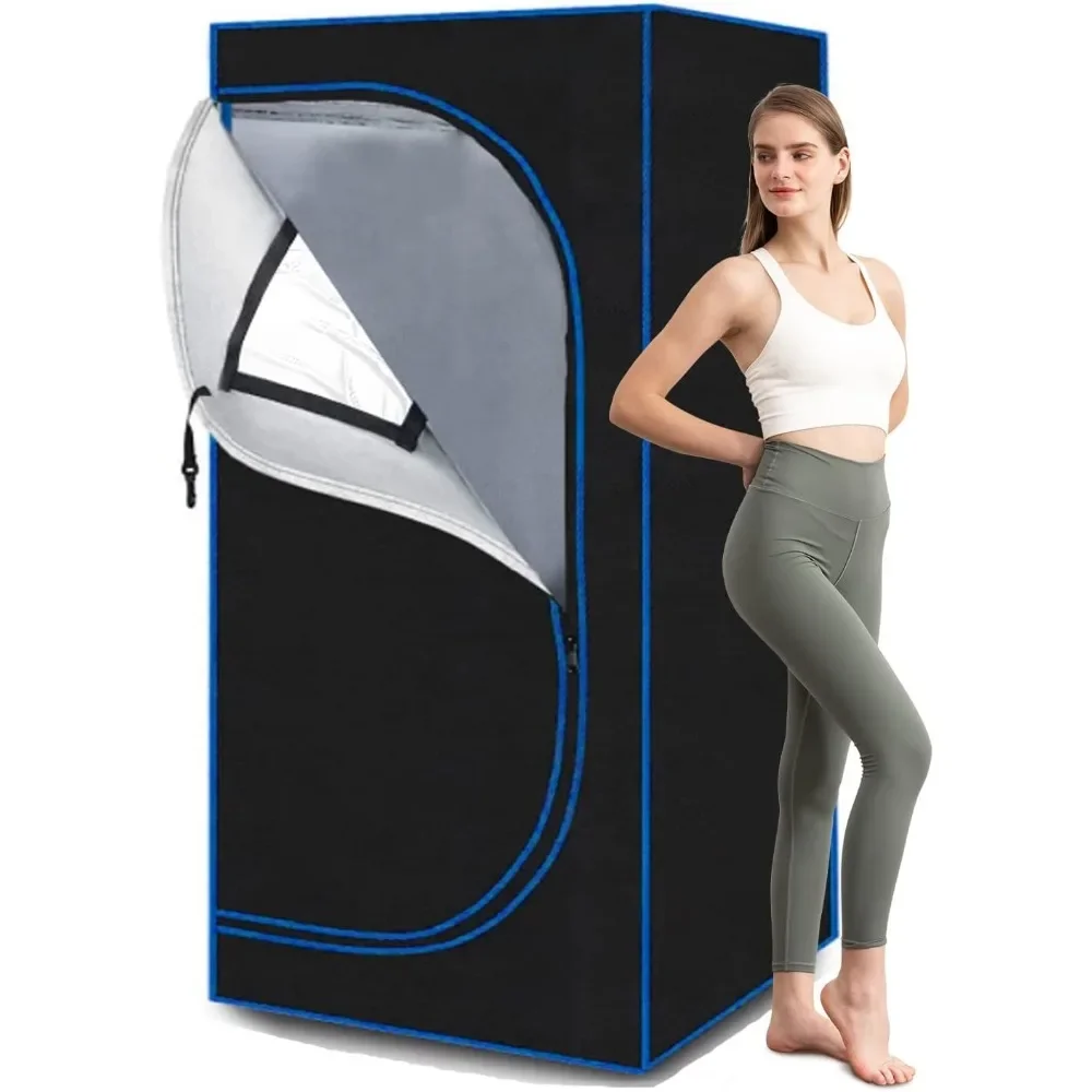 

Portable 1 Person Full Body Steam Spa for Relaxation, Detox Therapy (Steamer Not Included-Black,L35.4xW35.4xH70.9) Freight free