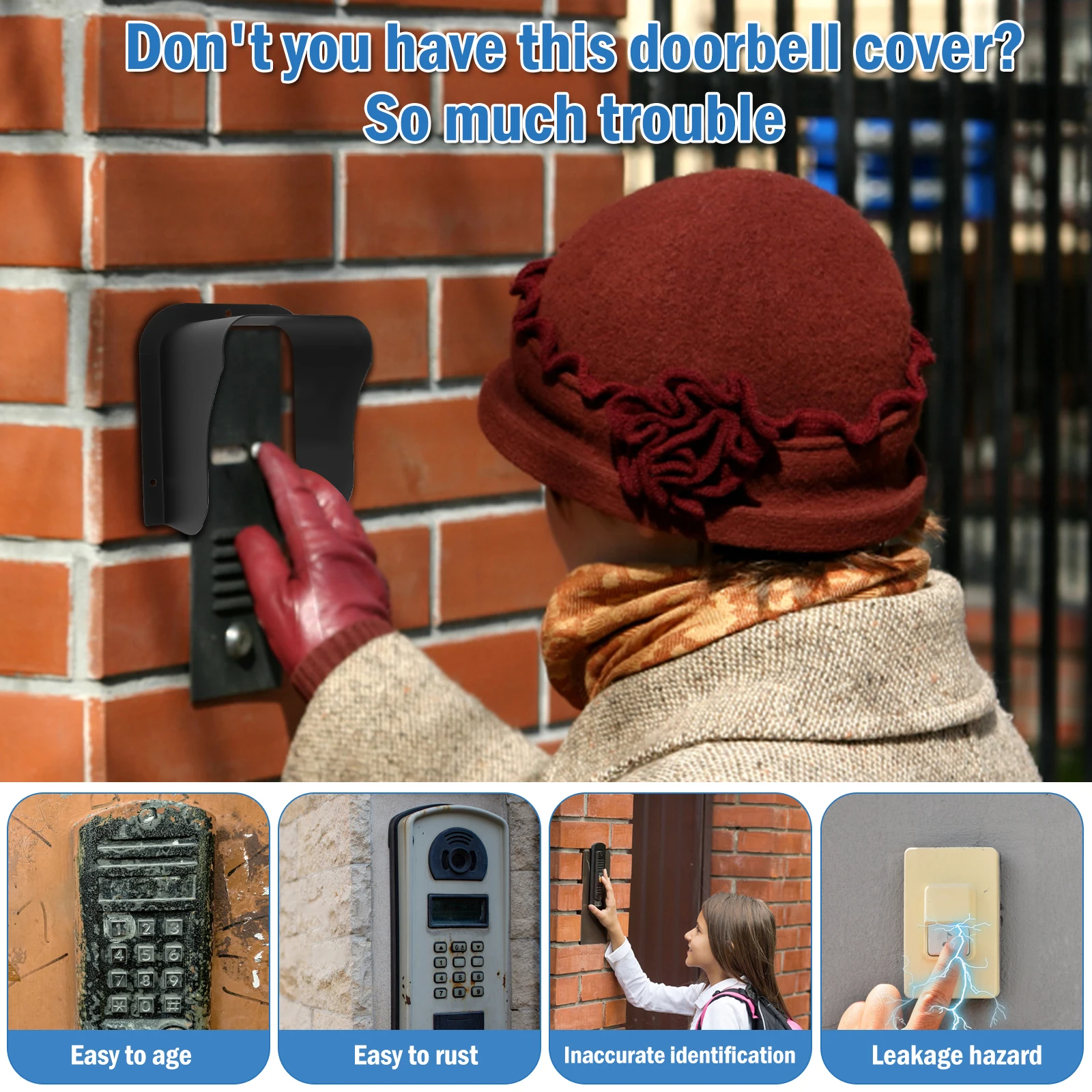 Metal Waterproof Doorbell Rain Cover for RFID Access Control