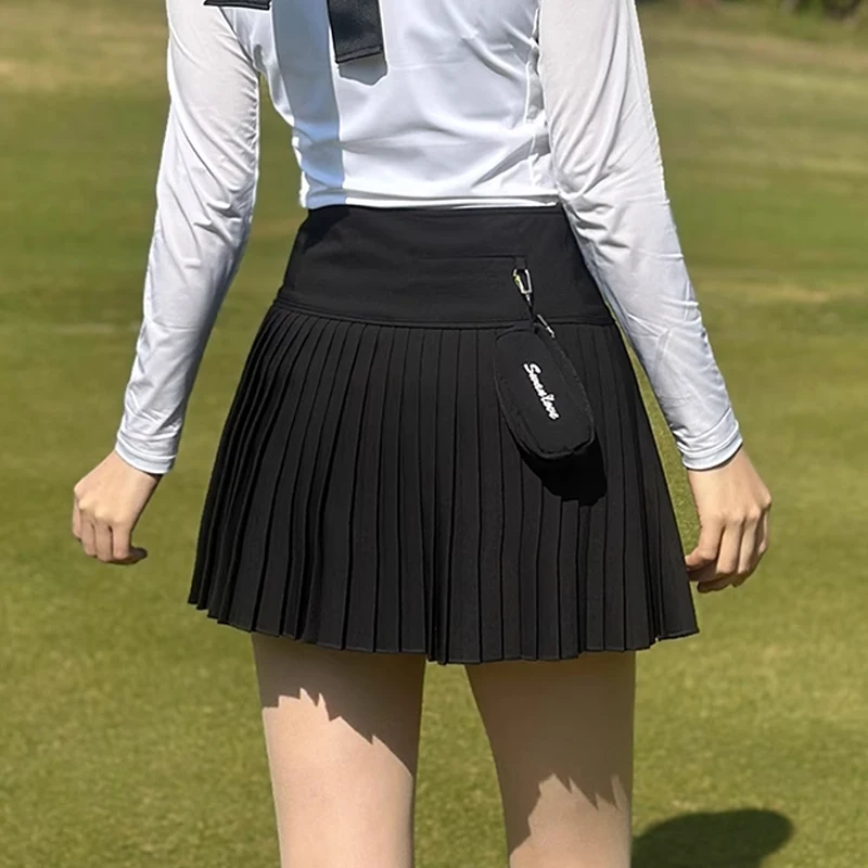 SG new golf tennis pleated skirt ladies breathable quick drying high-waisted skort with safety shorts casual golf clothes